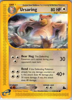 Ursaring 110/144 Non Holo Skyridge - Pokemon Card - LP - Image 1