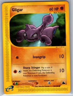 Gligar 59/144 Non Holo Skyridge - Pokemon Card - LP - Image 1