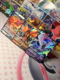 Pokemon Chinese Holo Moltres V, Zapdos V, Lugia V Lot (3 Cards) - Image 1