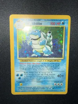 Blastoise Holo Base Set Pokemon Card - MP (See Pics) - Image 1