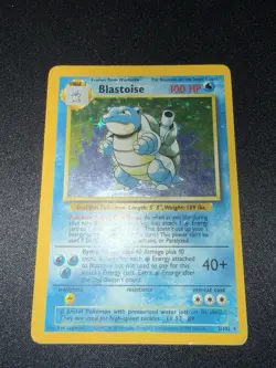 Blastoise Holo Base Set Pokemon Card - MP (See Pics) - Image 3