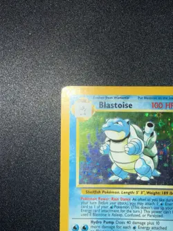 Blastoise Holo Base Set Pokemon Card - MP (See Pics) - Image 4