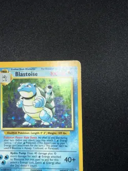 Blastoise Holo Base Set Pokemon Card - MP (See Pics) - Image 5