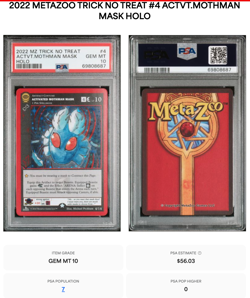 PSA 10 MOTHMAN MASK HALLOWEEN SEANCE #4 METAZOO TCG CARD FH HOLO - Image 1