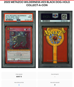 PSA 9 BLACK DOG COLLECTACON PROMO STAMP #23 METAZOO TCG CARD FH HOLO - Image 1