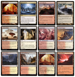 MTG - 12 x Different Red & White Boros Lands for COMMANDER deck building - LP+ - Image 1