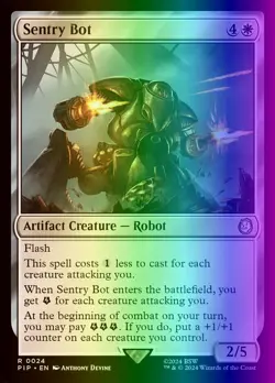 MTG Magic the Gathering Sentry Bot (24/1189) Fallout LP FOIL - Image 1