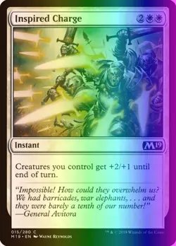 MTG Magic the Gathering Inspired Charge (15/339) Core Set 2019 LP FOIL - Image 1