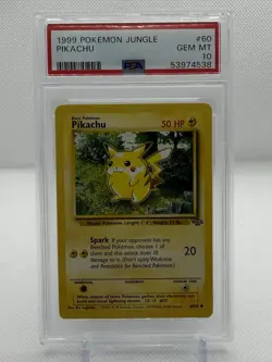 1999 POKEMON JUNGLE #60 PIKACHU PSA 10 - Image 1