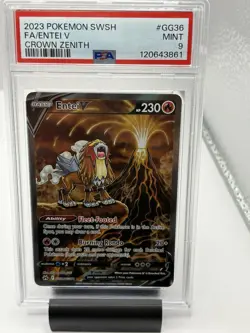 2023 Pokemon Entei V Alt Art Crown Zenith GG36/GG70 PSA 9 MINT - Image 1