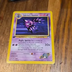 Pokemon Sabrina's Haunter 058/132 Gym Heroes 1st Edition 50 HP Uncommon - Image 1