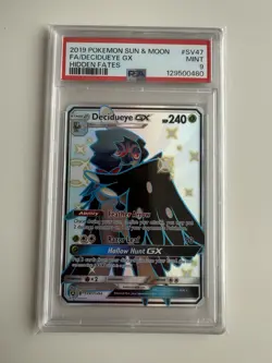 2019 POKEMON SUN & MOON HIDDEN FATES #SV47 FULL ART/DECIDUEYE GX PSA 9 - Image 4