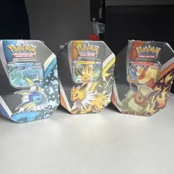 Pokemon Eevee Evolutions Tin Vaporeon Jolteon Flareon 2021 Sealed Standard Size - Image 1