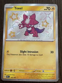 Toxel 140/091 Shiny Rare Pokemon TCG SV: Paldean Fates NM - Image 1