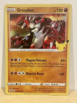 Pokemon TCG Groudon Celebrations 017/025 Holo Holo Rare - Image 1