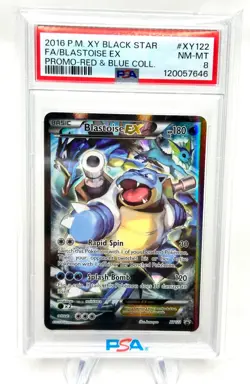 Pokemon PSA 8 Blastoise EX Black Star Promo XY122 Red & Blue 2016 kawayoo - Image 1