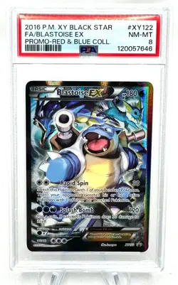 Pokemon PSA 8 Blastoise EX Black Star Promo XY122 Red & Blue 2016 kawayoo - Image 2