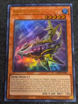 Yugioh Abyss Shark LED9-EN001 Ultra Rare 1st Ed NM - Image 1