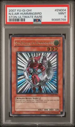 2007 YUGIOH STON-EN004 NEO-SPACIAN AIR HUMMINGBIRD ULTIMATE PSA 9 MINT #90885768 - Image 1