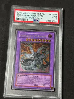 Yugioh PSA 9 Chimeratech Overdragon POTD-EN034 1st Edition Ultimate Rare - Image 1