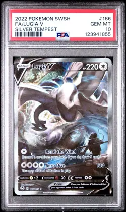 PSA 10 LUGIA V 186/195 | SWSH Silver Tempest Alt Art Graded Pokemon Card - Image 1
