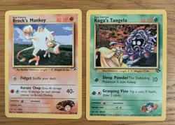 Koga's Tangela 81/132 & Brock's Mankey 68 - Gym Heroes - Pokemon TCG - Image 1