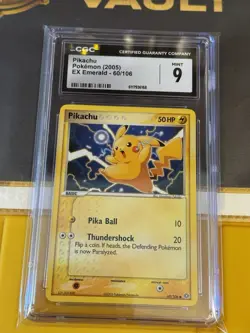 CGC 9 Pikachu 60/106 EX Emerald 2005 Pokemon Non Holo Mint Graded Slab Not PSA - Image 1