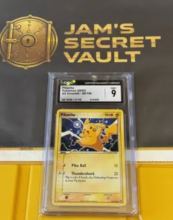 CGC 9 Pikachu 60/106 EX Emerald 2005 Pokemon Non Holo Mint Graded Slab Not PSA - Image 2