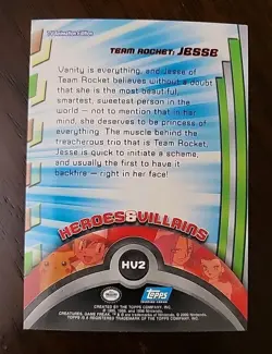 NM! Team Rocket: Jesse HV2 Topps TV Animation Edition Silver Foil Blue Pokemon - Image 2