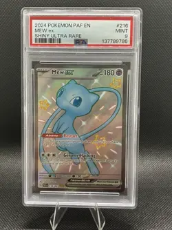 PSA 9 MINT Mew Ex #216 Pokemon TCG Paf En-Paldean Fates - Image 1
