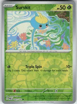 Reverse Holo Surskit 001/182 Common Paradox Rift Near Mint - Image 1