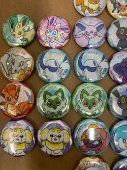 2025 Pokemon S-Chinese Gem Pack Badge Pin Pikachu/Eeveelution secret rare lot 29 - Image 3