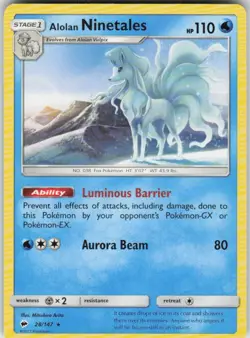 Alolan Ninetales 28/147 Rare Burning Shadows Near Mint - Image 1