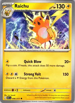Raichu 056/217 Uncommon ME: Ascended Heroes Pokemon NM - Image 1