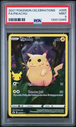 2021 POKEMON CELEBRATIONS #005 FULL ART/PIKACHU PSA 9 - Image 1
