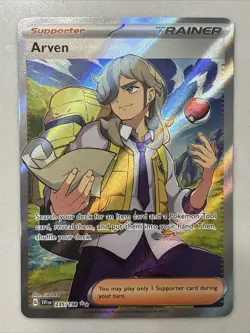 Arven 235/198 Full Art Ultra Rare Holo Trainer Pokemon TCG Scarlet & Violet - Image 1