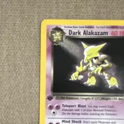 Pokemon Dark Alakazam Holo Rare 1st Edition 1/82 - Image 3