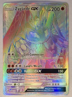 Zygarde GX 136/131 Pokemon TCG Secret Sm-Forbidden Light Rainbow Rare Holo Card - Image 1