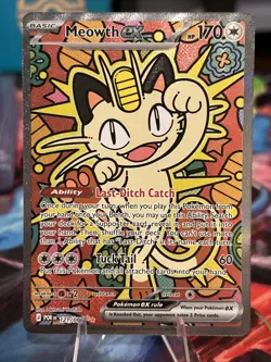 Meowth EX SIR Full Art Holo Rare Pokemon TCG Card 121/088 Perfect Order - Image 1
