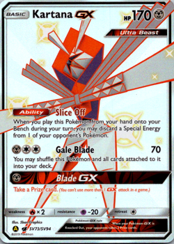 Kartana GX - SV73/SV94 - Pokemon Hidden Fates Sun & Moon Shiny Rare Card NM - Image 1