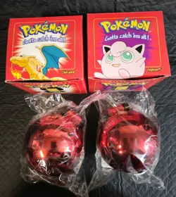 Lot Of 2 1999 jigglypuff & Charizard pokeballs with 23k gold plated card Sealed - Image 1