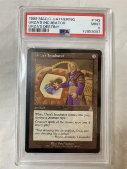 1999 Magic The Gathering Urza's Destiny Urza's Incubator PSA Mint 9 POP 3 - Image 1