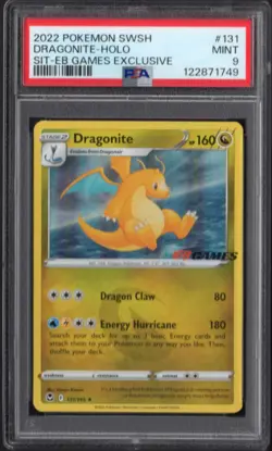 Dragonite EB Games PSA 9 - 131/195 - Stamped Promo - Silver Tempest - Pokemon - Image 1