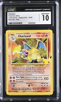 CGC 10 CHARIZARD 4 CELEBRATIONS CLASSIC COLLECTION POKEMON GEM MINT - Image 1