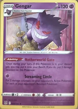 Pokemon Lost Origin Holo Gengar 066/196 Holo R NM - Image 1