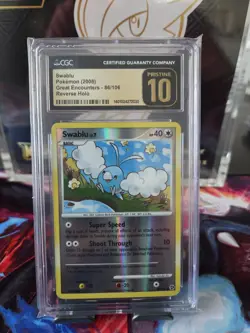 2008 Pokemon Great Encounters #86 Swablu-Reverse Foil CGC Pristine 10 POP 4 - Image 1