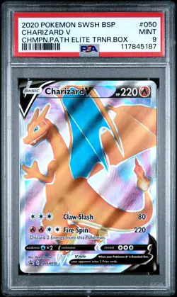 2020 POKEMON SWSH BLACK STAR PROMO #050 CHARIZARD V PSA 9 - Image 1