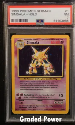 Base Set Unlimited German Alakazam GERMAN PSA 7 HOLO (3985) 1/102 Pokemon - Image 1