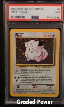 Base Set Unlimited German Clefairy GERMAN PSA 7 HOLO (3988) 5/102 Pokemon - Image 1