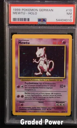 Base Set Unlimited German Mewtwo GERMAN PSA 7 HOLO (4010) 10/102 Pokemon - Image 1